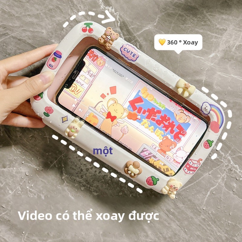 Giá đỡ điện thoại phòng tắm Hộp chống nước Giá vệ sinh Đồng hồ tắm treo tường Đồng hồ điện thoại di động Phim truyền hình Dụng cụ tiện dụng Giá đỡ nhà vệ sinh PPYYP