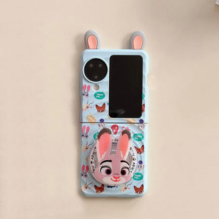 Ốp điện thoại gấp cho Oppo Find N3 Flip Boyang Thiết kế dễ thương Zootopia Giá đỡ từ tính Vòng đeo tay vỏ điện thoại tpu cứng