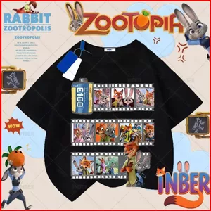Áo thun mềm Judy và Nick Zootopia, size 110cm đến 6XL