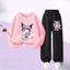 Bộ áo và quần trẻ em Kuromi My Melody nhẹ hoạt hình dễ thương hai mảnh