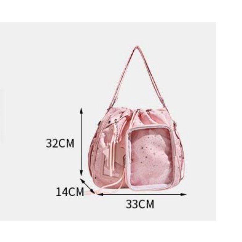 GC2 Túi búp bê nữ sinh 20cm Ba lô ngôi sao năm cánh phong cách Hàn Quốc sức chứa lớn học sinh trung học CG2