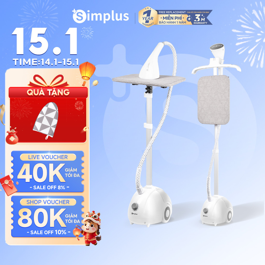 Simplus Bàn Ủi Hơi Nước Đứng Công Suất Lớn 2000W GTJH014 - Bảo Hành 1 Năm 1 Đổi 1