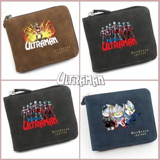 Ví Ultraman PU Matte Zipper Ví dung lượng lớn Ví lưu trữ đa chức năng Quà tặng sinh nhật
