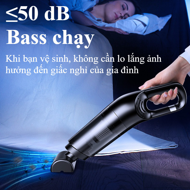 Máy Hút Bụi Cầm Tay Không Dây, Dây Dung Tích 500ml, Công Suất 120W, Lực Hút Siêu Mạnh, Cho Ô Tô Và Nhà Cửa