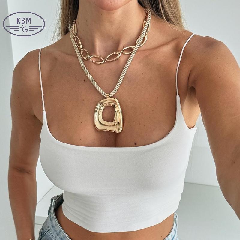 Dây chuyền bohemian kim loại choker giả ngọc trai dành cho nữ
