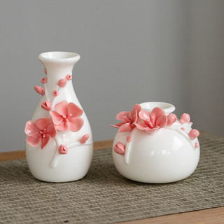 Handmade Gốm Hồng Bình Thủy Canh Mini Hoa Nhỏ Bình Khô Bình Trang Trí Văn Phòng Trang Trí Quà Tặng Tặng Tặng TJRH