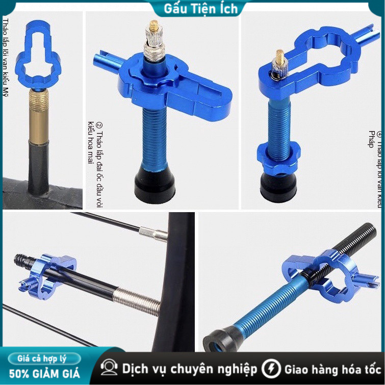 Dụng cụ lõi van xe đạp, thiết bị sửa chữa đa dụng - Dụng cụ tháo mở ， Xe đạp ，4 trong 1 / Đa năng