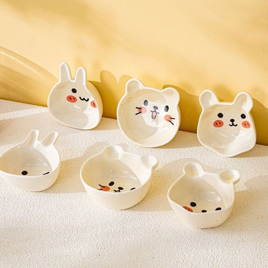 Bát Sứ Ăn Dặm, Chén Ăn Dặm Cho Bé, Bát Sứ In Hình Thỏ, Mèo Đáng Yêu BAT056