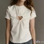 Áo thun nữ mùa hè tay ngắn cổ tròn cắt trái tim Slim Fit Crop Tops
