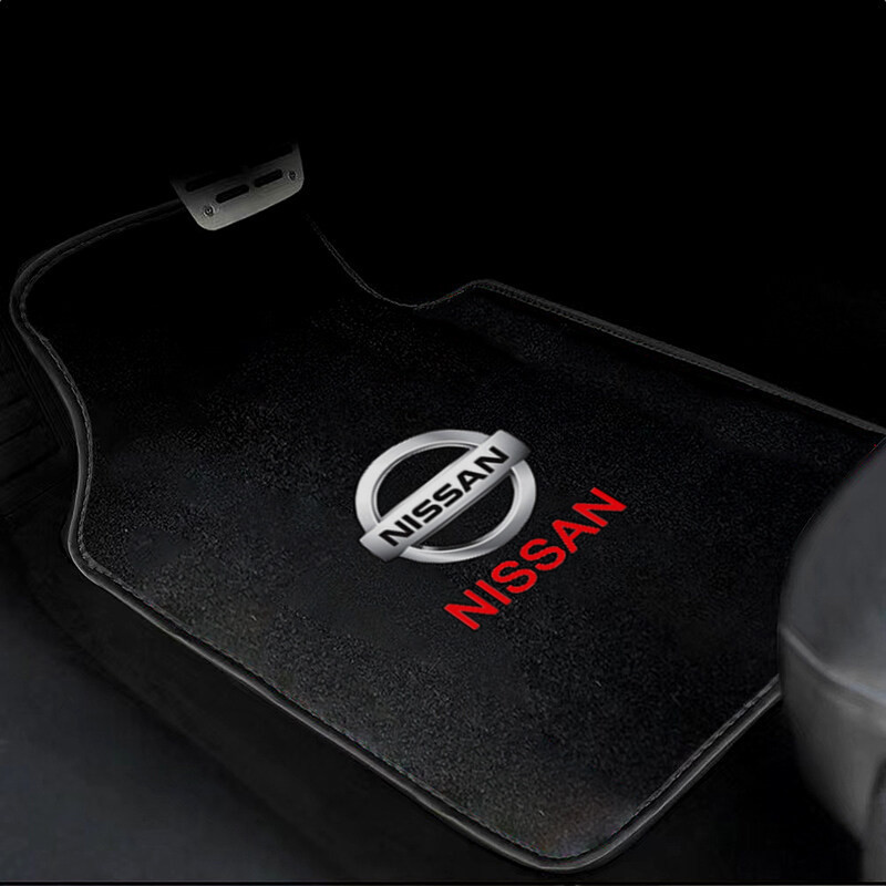 4 Thảm trải sàn ô tô không mùi Flannel Thảm trải sàn ô tô chống trượt cho Nissan Navara Almera Livina Teana Tiida Qashqai D22 March X-trail