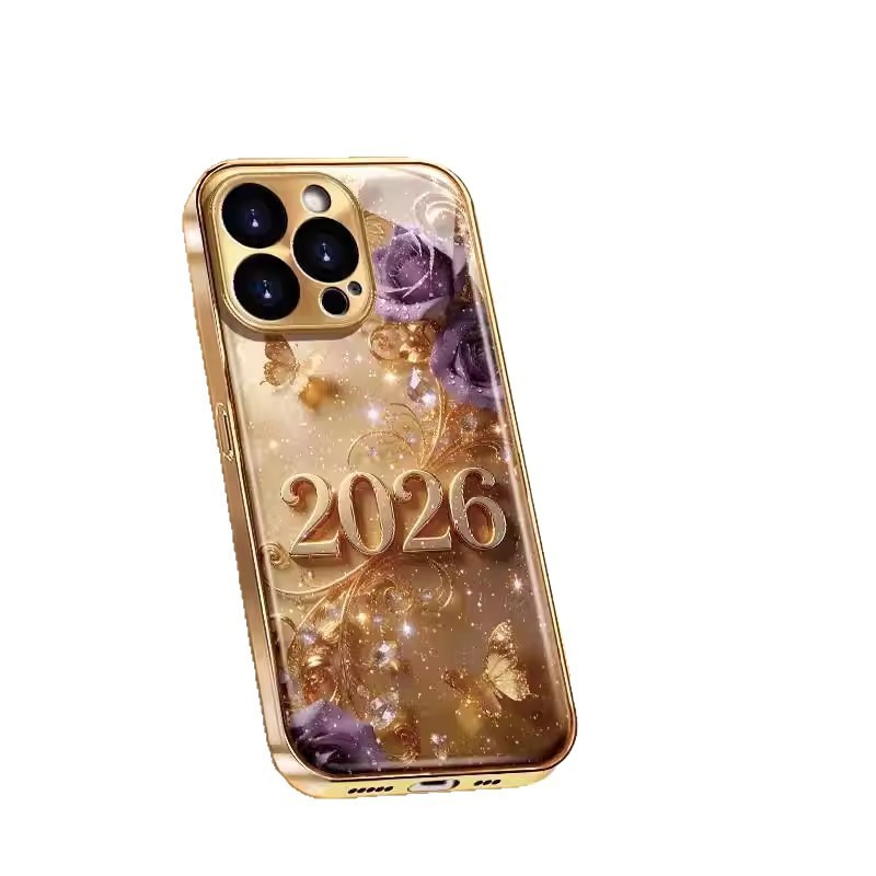 Phnom Penh Hoa Hồng Tím Thích Hợp Cho iPhone 17 / 16promax Ốp Điện Thoại 15 / 14 / 13p70 Kính