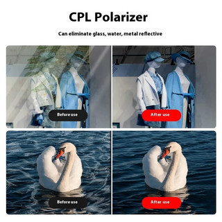 Elough Universal 52mm Polarizer CPL có kẹp Ống kính điện thoại di động Bộ lọc phân cực tròn cho điện thoại thông minh