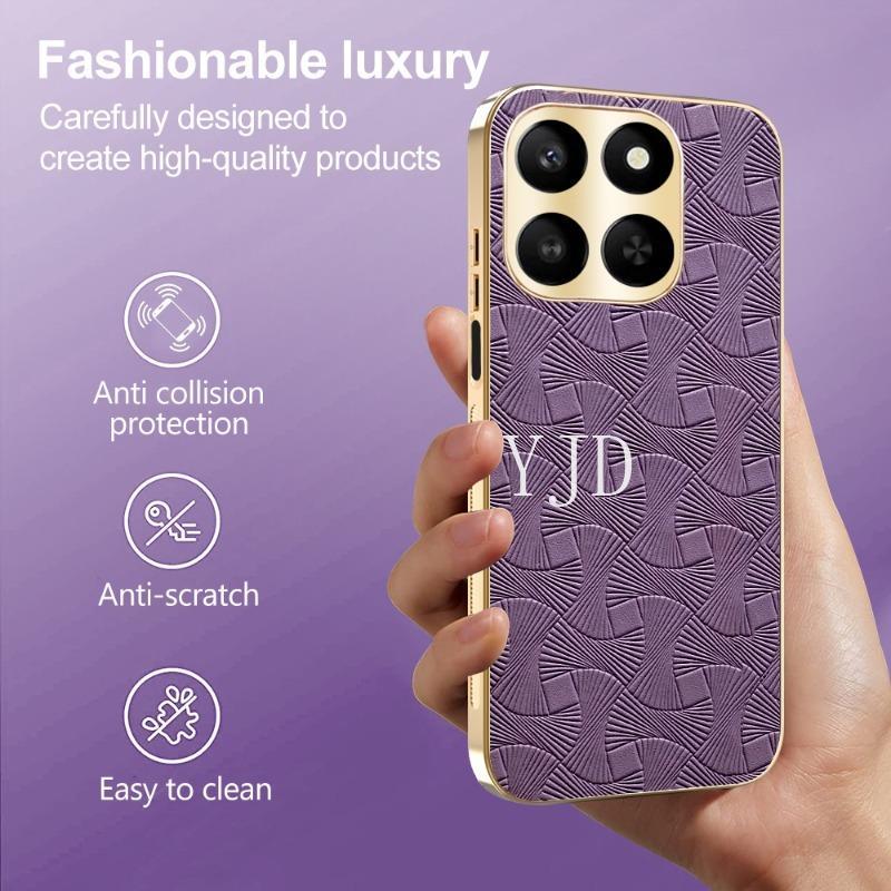 Ốp Lưng Cho Honor 400 Smart X7d Da Thời Trang Khung Mạ Điện Chống Rơi Vỏ Điện Thoại