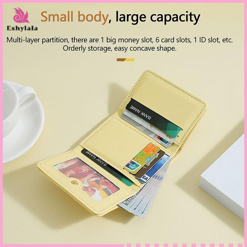 Ví gấp ba chức năng hình gấu dễ thương dành cho nữ Eshylala có thể gập lại có ngăn đựng thẻ & ví đựng tiền xu [MỚI]