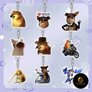 Móc khóa MEME Chó mèo cheems đáng yêu chibi anime quà tặng xinh xắn cho bạn bè người yêu
