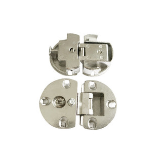 Bản lề gấp Hợp kim kẽm Cốc đôi lên xuống Cửa tủ 180 độ Cướp biển giấu bản lề phẳng Có thể điều chỉnh Phần cứng nội thất