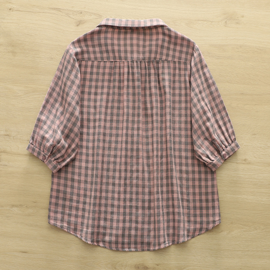 Áo sơ mi nữ tay ngắn kẻ sọc phong cách Mori, kèm cardigan rời - chất liệu 100% sợi cotton cao cấp