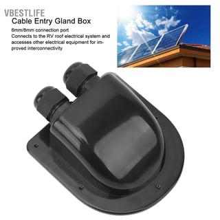 VBESTLIFE Aramox Năng Lượng Mặt Trời Cáp Đôi Đầu Vào Tuyến Hộp 6mm 8mm Cổng kết nối Vỏ IP68 cho RV Mái Thuyền Du Thuyền (Đen)