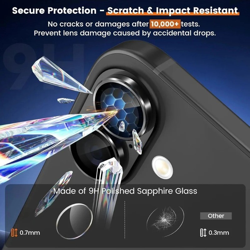 Dành Cho iPhone17 apple17 Điện Thoại Camera Bảo Vệ Ống Kính Vòng Dành Cho Apple iPhone 17 Hợp Kim Nhôm Bảo Vệ Kính Cường Lực Ống Kính Phim