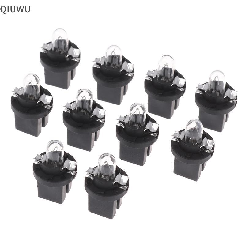 QIUWU 5/10 Bóng Đèn LED B8.5D Nội Thất Ô Tô, Bảng Điều Khiển, Đèn Báo, Màu Vàng Ấm 12V
