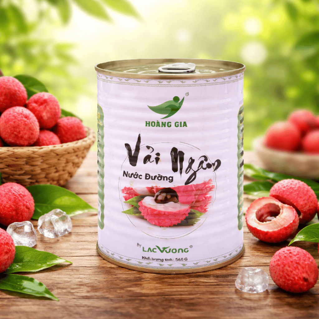 [Combo Giá Sỉ] Vải Ngâm Nước Đường Hoàng Gia 565g Topping Ngọt Thanh, Giòn Ngon Cho Mọi Món Trà