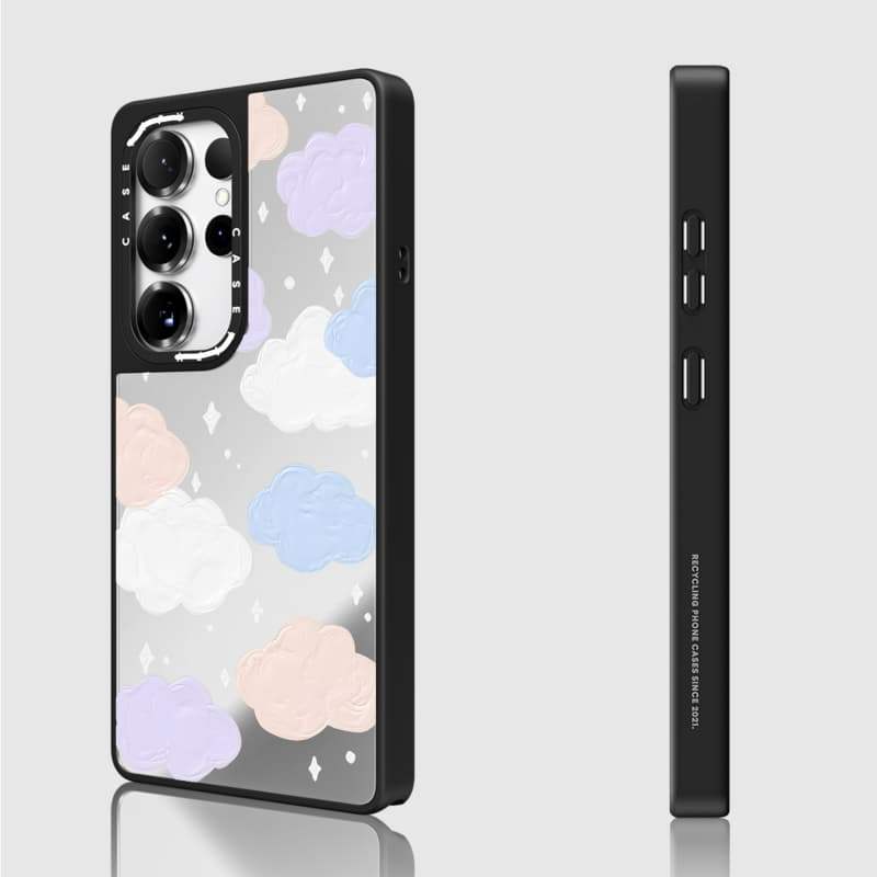CASECASE X Star cloud Case Matte Black & Sliver Mirror Vỏ hút từ tính Samsung Galaxy S26 S25 S24 S23 Ultra Plus Mặt sau cứng có hộp khắc logo