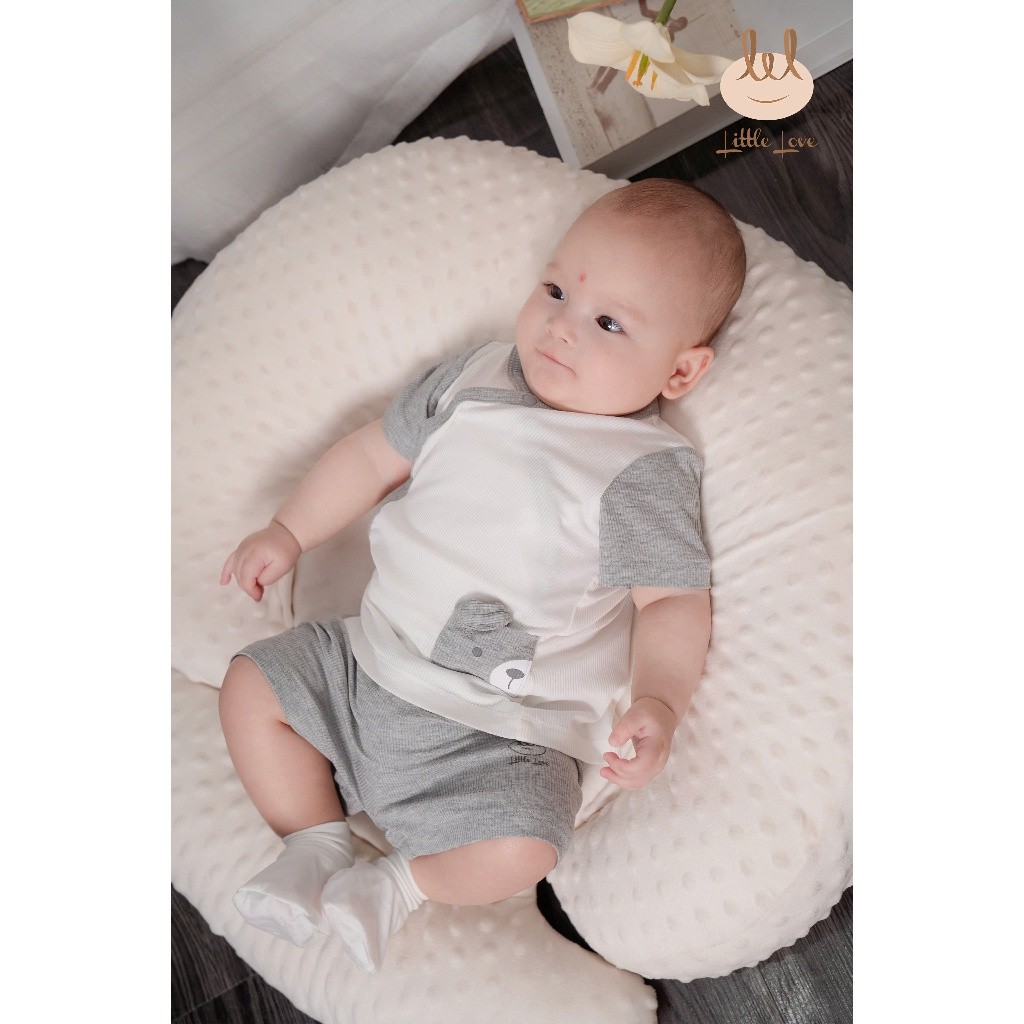 BOỘ CÀI CHÉO CỘC TAY CHẤT LIỆU THUN TĂM PHỐI TÚI [ SIÊU MỀM, MÁT, MỊN CO DÃN VÀ THẤM HÚT TỐT] SZ 0/3M - 3/6M (HSCC02)