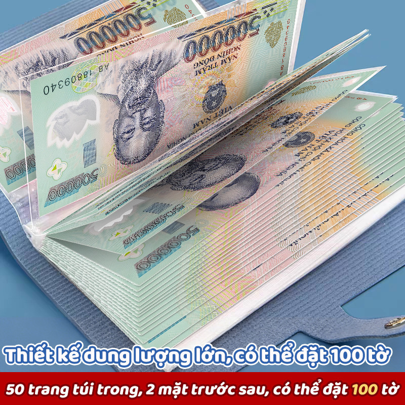 Sổ Tiết Kiệm Đựng Tiền 100 Trang Bìa Da Nhỏ Gọn – Sổ Để Tiền Gọn Gàng, Ghi Chép Chi Tiêu Rõ Ràng Khoa Học