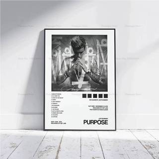 Justin Bieber Justice Album Cover Tracklist Canvas Poster Âm Nhạc Ngôi Sao Quà Tặng Phòng Trang Trí Tường Nhà