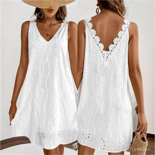<![Giảm giá 10%] Váy chữ V ren plus size dáng rộng cho mùa xuân-hè