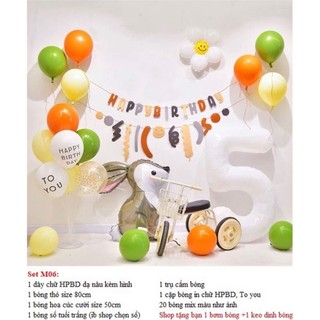Set bóng trang trí sinh nhật cho bé trai, bé gái, combo bóng trang trí thôi nôi cho bé DF3