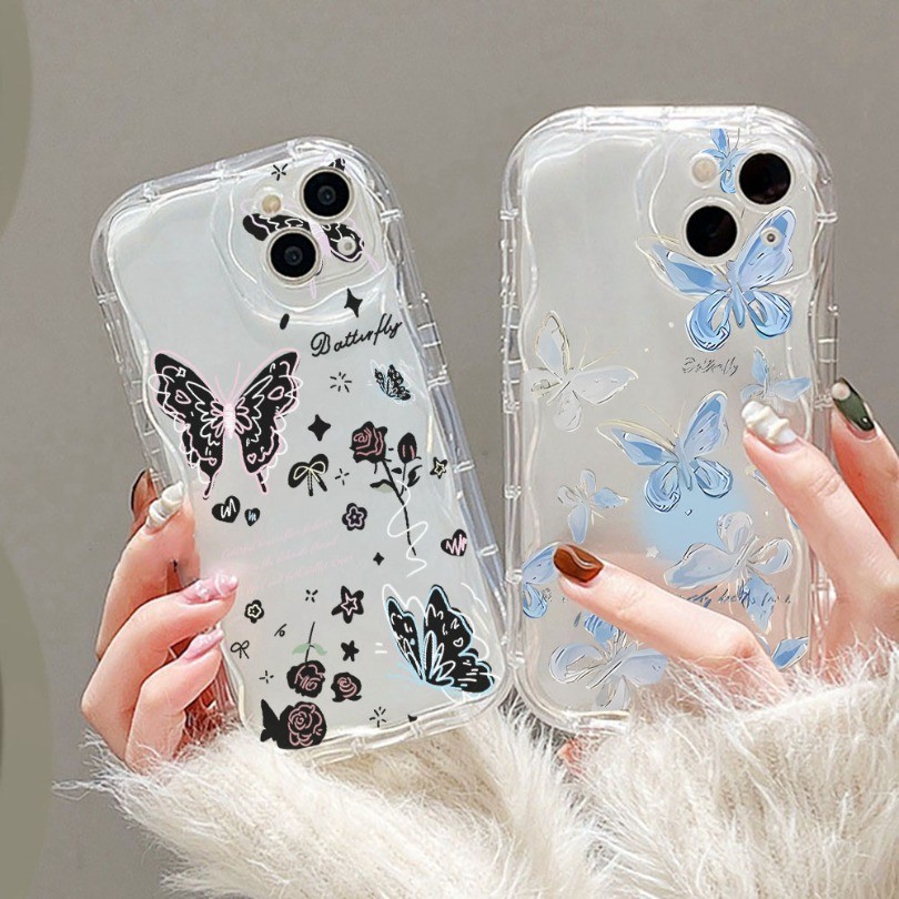 Ốp điện thoại Sóng Bướm Hoa Tre Cho OPPO A5X A5i Pro A6 Pro A5 Pro A18 Vỏ Sóng 3D Ốp điện thoại Mềm