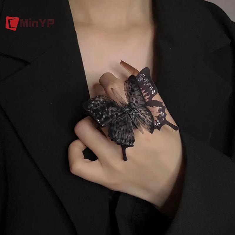CминYP Punk Bướm Nhẫn Vintage Gothic 3D - Trang Sức Phái Nam/Nữ