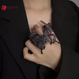 CминYP Punk Bướm Nhẫn Vintage Gothic 3D - Trang Sức Phái Nam/Nữ