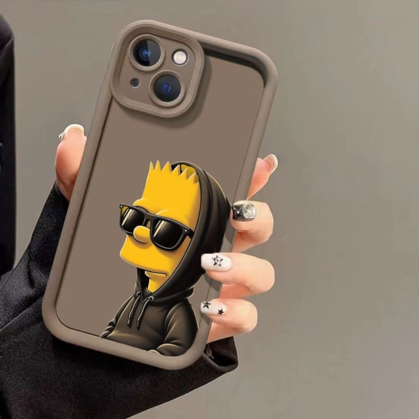 Tương thích cho iPhone AIR 15 14 13 Pro Max 15 14 Plus Vỏ điện thoại Cool Simpsons Bart Silicone Soft Cover
