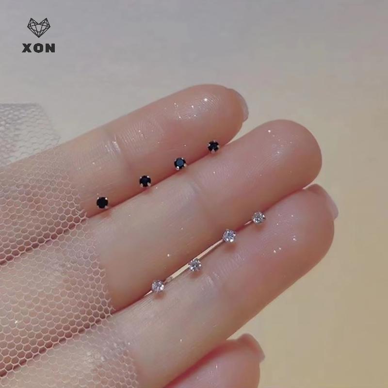 [XON] 1 Đôi Bông Tai Zircon Mini Hợp Thời Trang Dành Cho Nữ Bé Gái Hình Học Hàng Ngày Bông Tai Nhỏ Xương Tai Phụ Kiện Trang Sức Móng Tay [Mina]