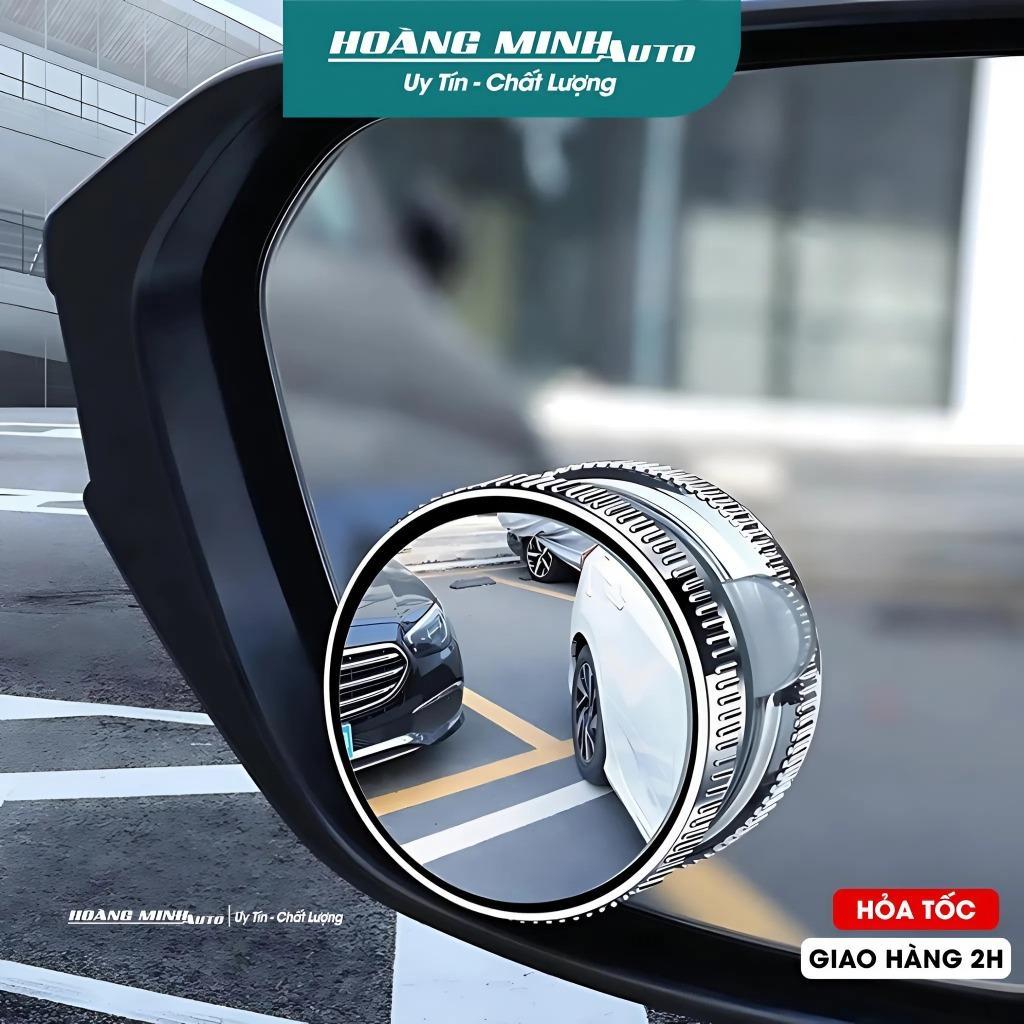 Bộ 2 gương cầu lồi đế hút chân không xoay 360 độ xóa điểm mù gắn kính Ô Tô