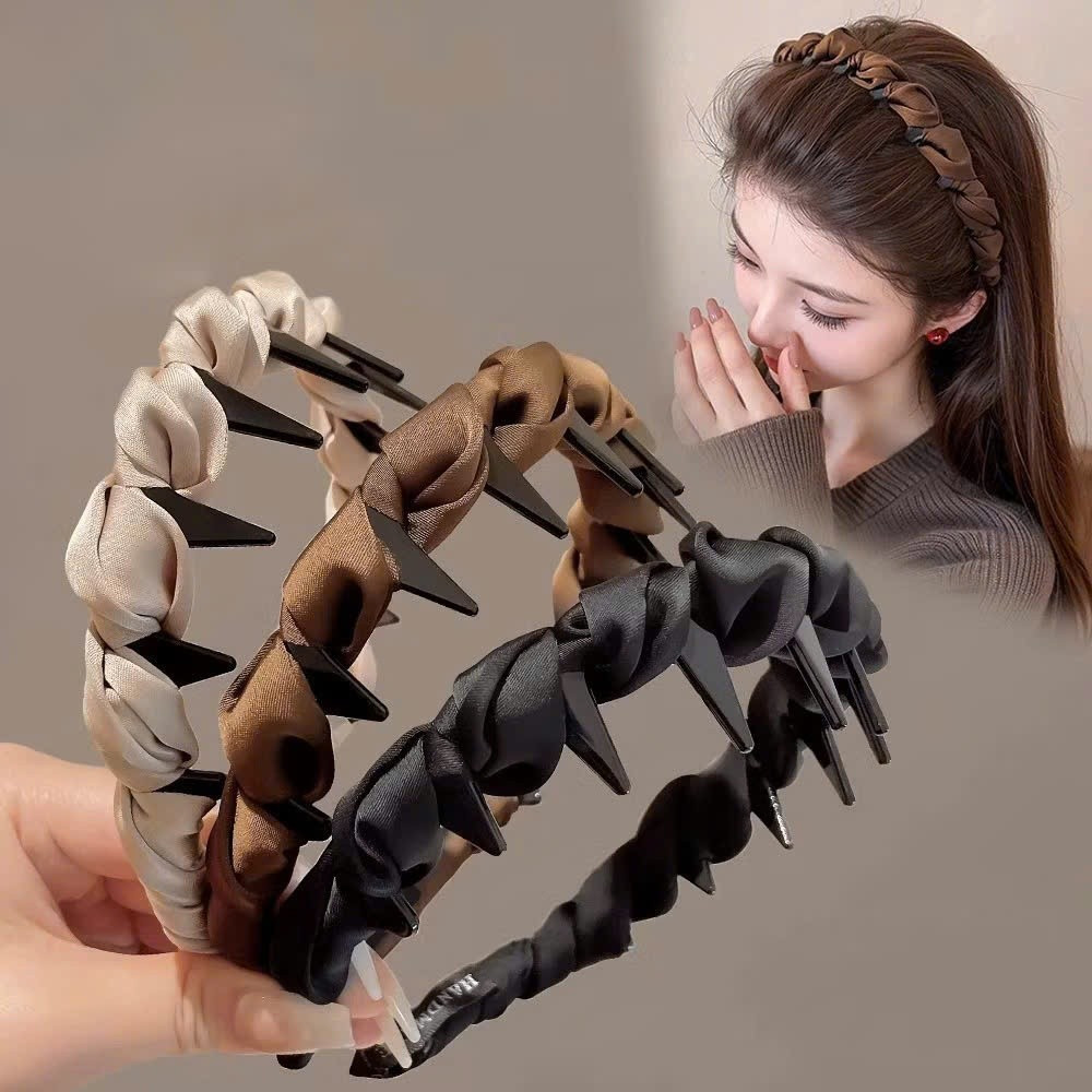 Băng Đô Bờm Tóc Nữ Vải Lụa Xoắn Đơn Giản Tạo Phồng Tóc Thời Trang Hàn Quốc