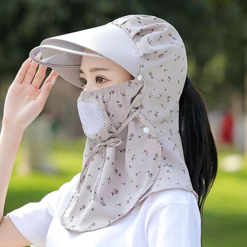 Mũ Chống Nắng Trùm Đầu Có Kính Dẻo Chống Bụi Thoáng khí mẫu mới