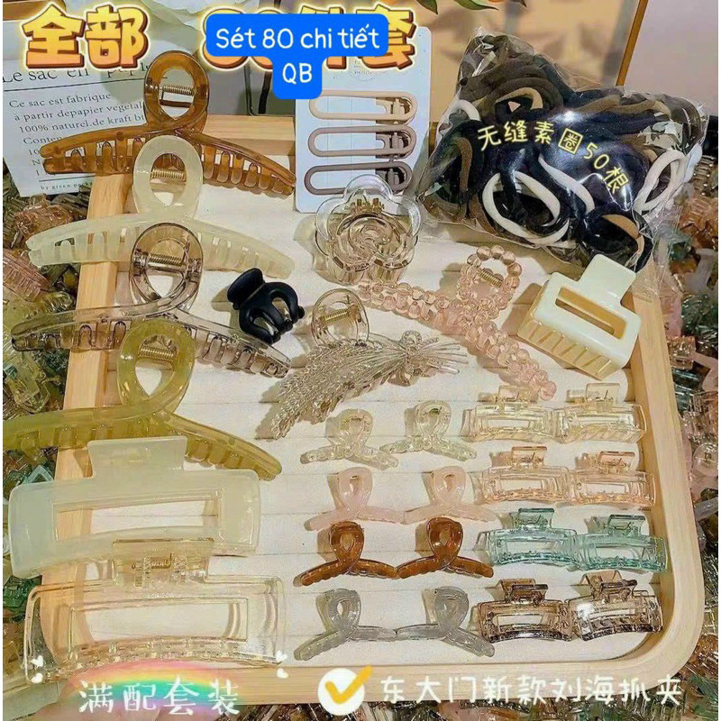 Kẹp tóc Set 67 và 80 chi tiết  càng cua phong cách hàn quốc cho các nàng,Chun buộc tóc,Dây buộc tóc nữ [Freeship]