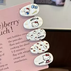 Dễ Thương Ngọt Sữa KT Mèo Giọt Mưa Kẹp Tóc Hoạt Hình Cô Gái ins Phong Cách Tất Cả Trận Đấu Hình Bầu Dục Nổ Kẹp Tóc