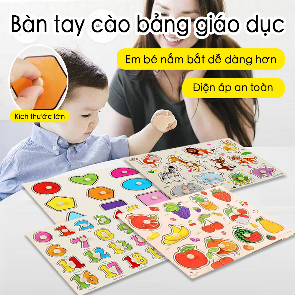 Bộ xếp hình bằng gỗ cho trẻ 1-3 tuổi, xếp hình ghép mảnh cho trẻ 2-4 tuổi, bộ xếp hình giáo dục.