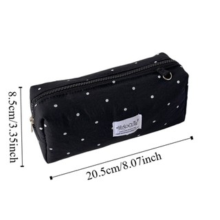Túi đựng bút Hàn Quốc NEDFSQM, hộp đựng bút chì Y2k Dots, túi để bàn phong cách, túi vải văn phòng phẩm học sinh
