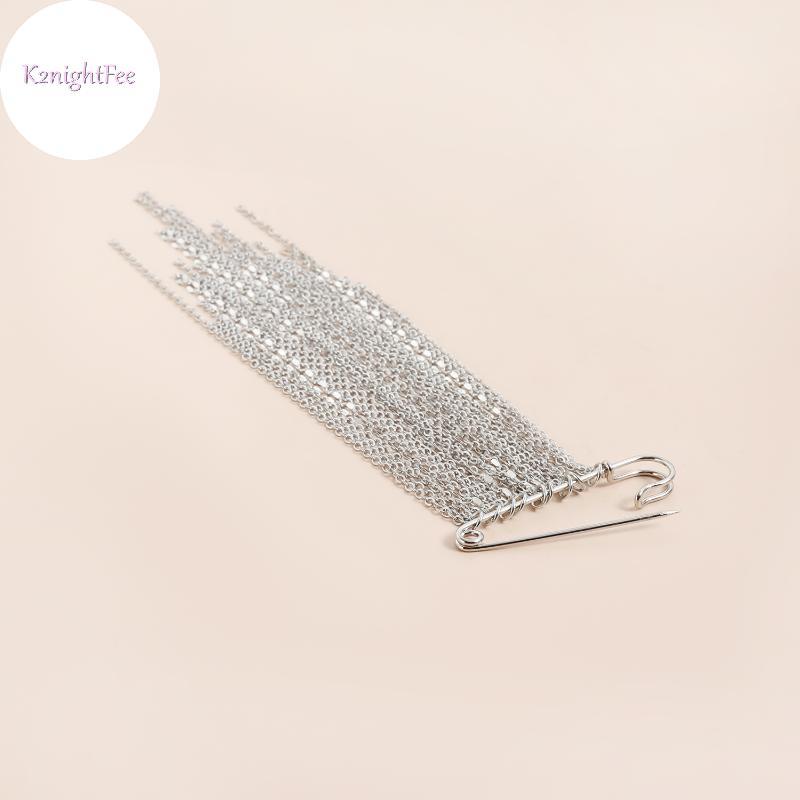 K2nightFee Thời Trang Phóng Đại Kim Loại Dây Xích sel Dây Xích Pin Trâm Dành Cho Nữ Mới Thoáng Mát Phù Hợp Với Áo Sơ Mi Charm Cố Định Kim Phụ Kiện Trang Sức VN