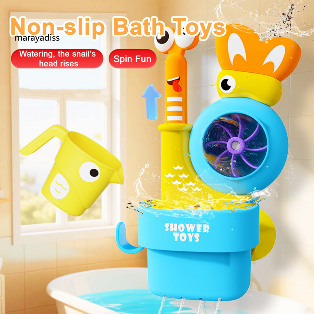 Đồ chơi tắm cho bé có bánh xe quay phun nước, có thể thu vào, kèm cốc hút mạnh – Bộ đồ chơi tắm vui nhộn cho trẻ mới biết đi