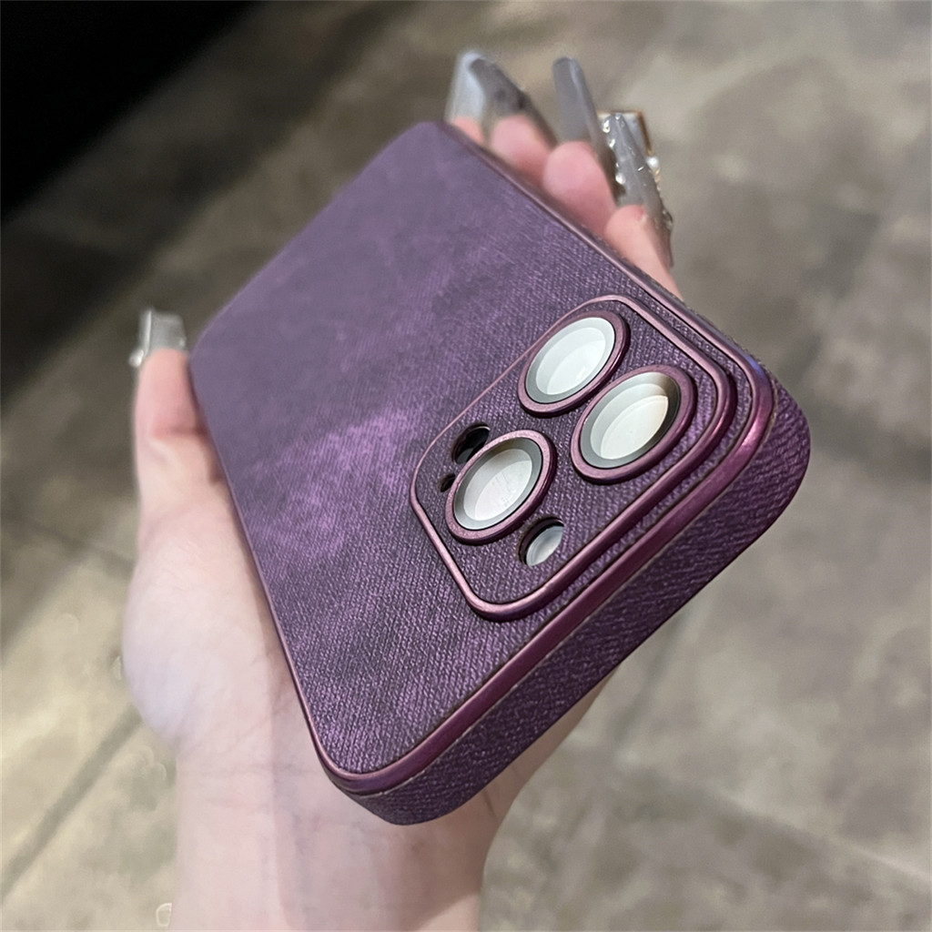 Ốp Điện Thoại Họa Tiết Vải Denim Cho IPhone 15 Pro Max 11 12 13 14 Pro Max Vỏ Mềm Bảo Vệ Camera Vỏ Chống Sốc