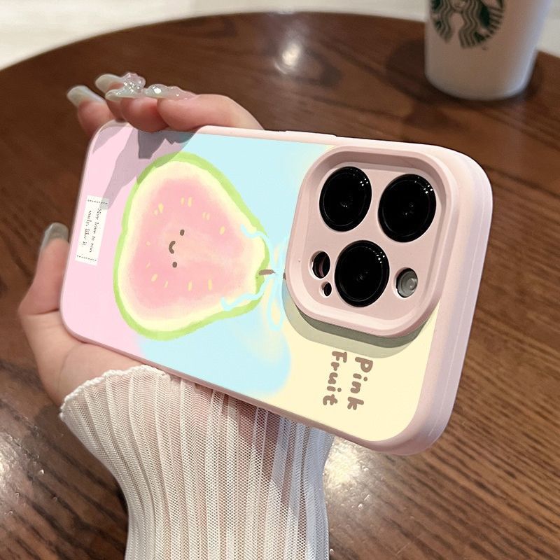Bánh trái sầu riêng hoạt hình phù hợpvới16vỏ điện thoại iPhone17Airsilicon14/13/11Pro