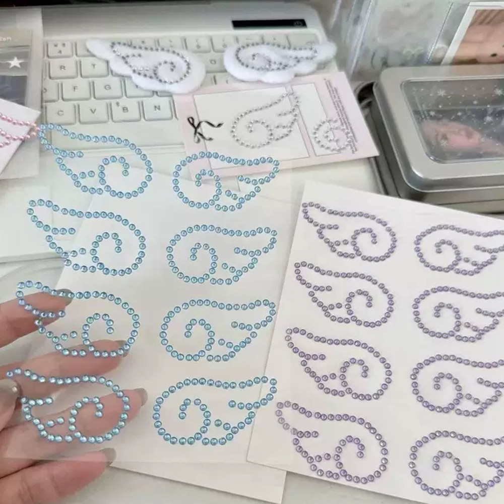 5 Tờ Kim Cương Giả Miếng Dán Trang Trí Tài Khoản Tay Bao Bì Dán 3D DIY Phụ Kiện