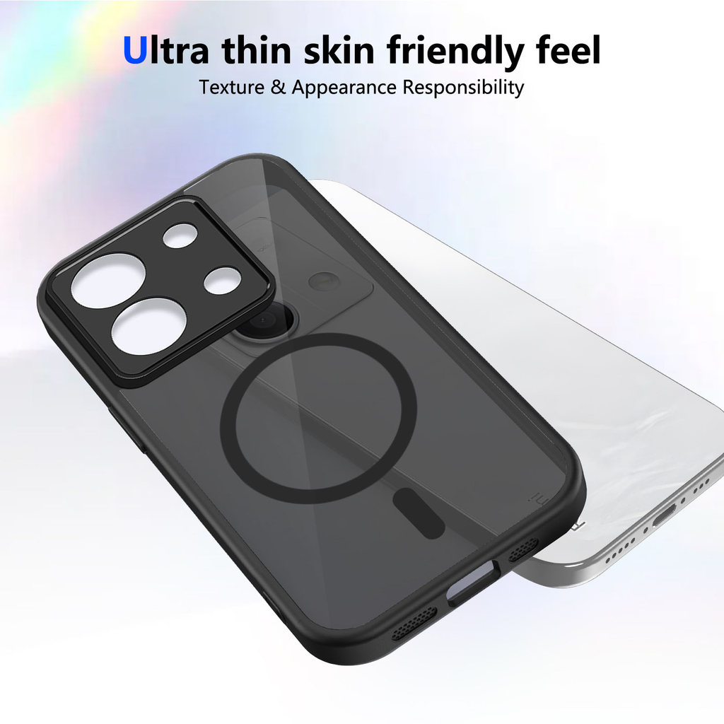 Ốp lưng Redmi Note 13 Pro Plus 5G Vỏ thu hút từ tính màu đen mờ cho Ốp điện thoại Redmi Note 13 Pro 4G