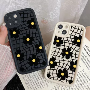 Ốp Lưng Tương Thích Cho iPhone 17 Air 16 15 14 13 12 11 Pro X XR XS Max SE 2020 6 6S 7 8 Plus Chống Rơi Thiên Thần Thiết Kế Mắt Họa Tiết Hoa Đen JGS213